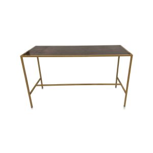 BALI GOLD COMMUNAL BAR TABLE WITH WOOD TOP