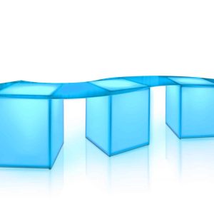 WHITE ACRYLIC LED SERPENTINE TABLE